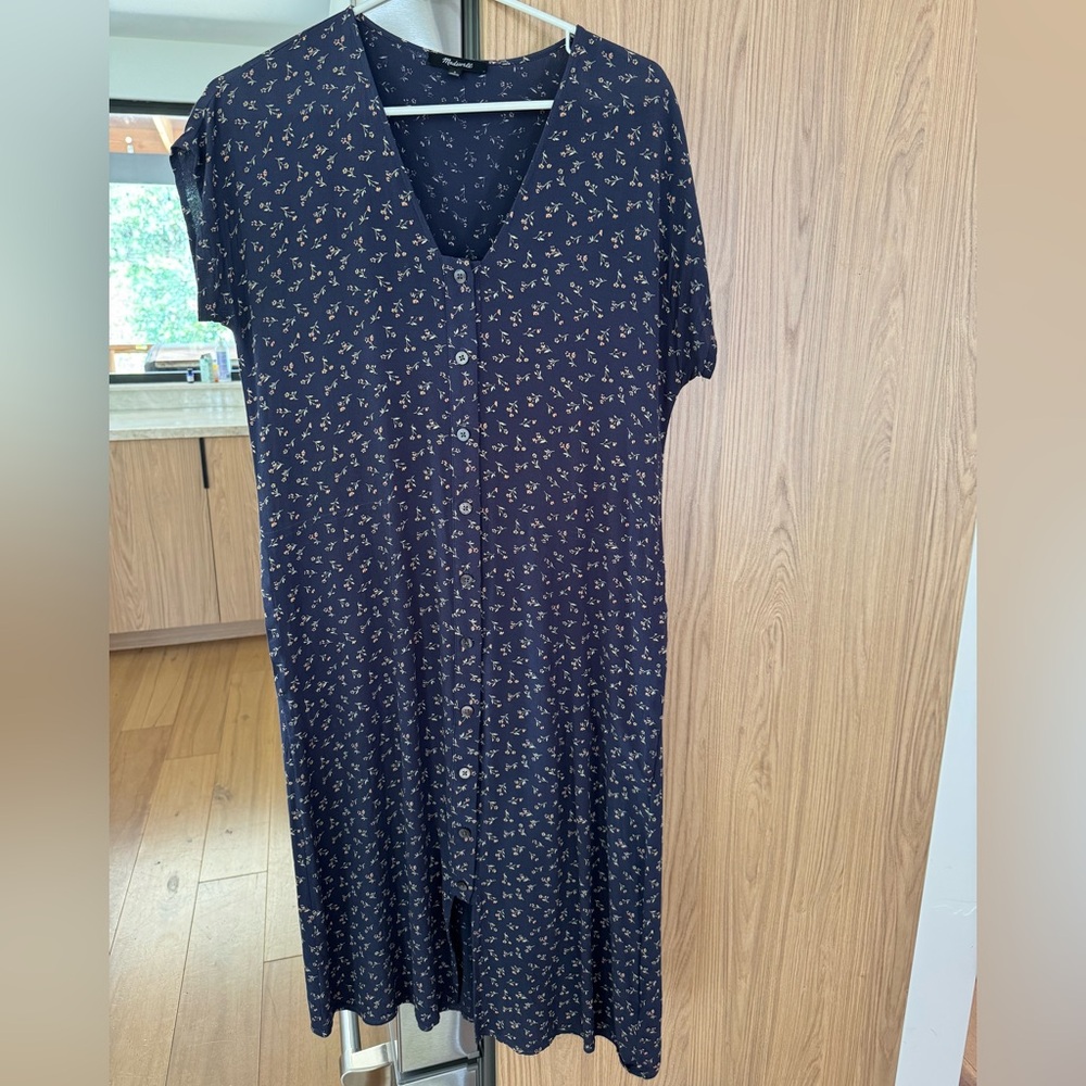 Madewell Floral Navy Dress